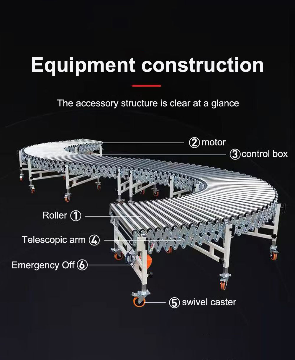 Mobile retractable roller conveyor 1000-1218-04